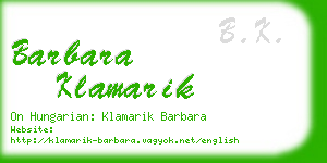 barbara klamarik business card
